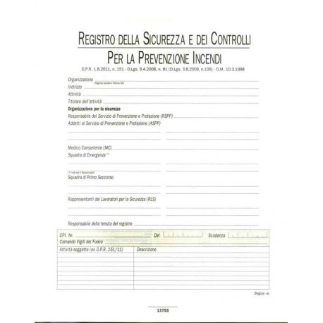 Registro Sicurezza/Controllo Prev. incendi 48pp