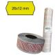 Cf.10 rotoli etich.perm. 26x12 giallo Printex