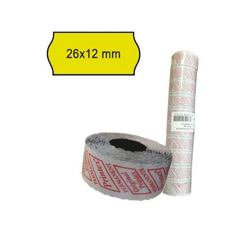 Cf.10 rotoli etich.perm. 26x12 giallo Printex