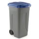 Bidone 100lt 49x54x85 ppl ruote + coperchio blu