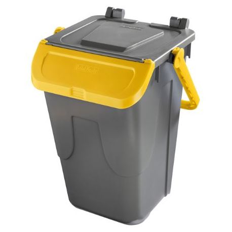 Bidone Ecology MP 35lt 37x37x52 con maniglia giallo