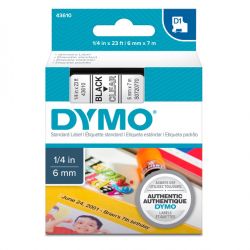 Nastro Dymo D1 6mm 43610 ne/tras