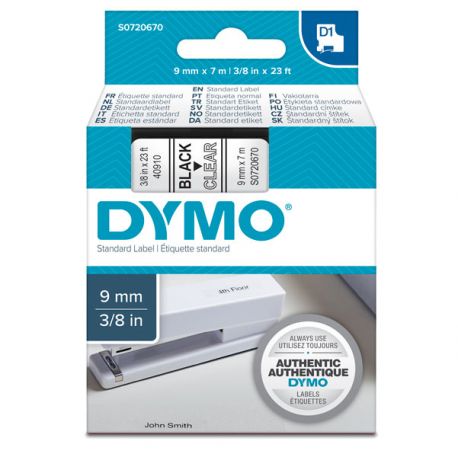 Nastro Dymo D1 9mm 40910 ne/tras