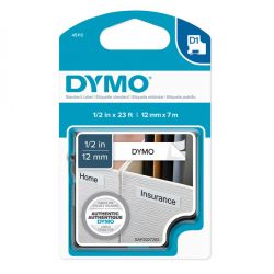 Nastro Dymo D1 12mm 45013 ne/bia