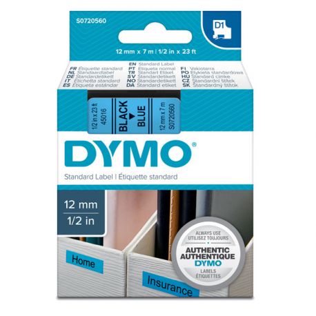 Nastro Dymo D1 12mm 45016 ne/blu