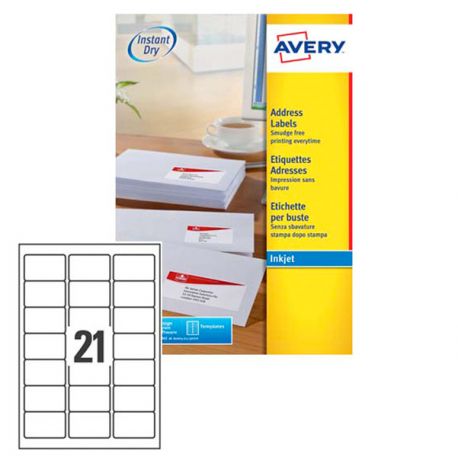 Etichette Avery J8160 63,5X38,1 21et./25fg