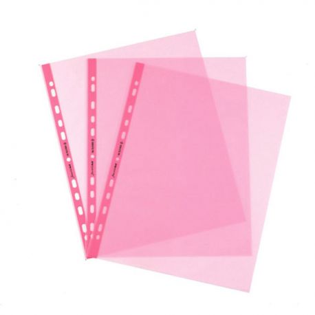 Buste in plastica perforazione universale 22X30 rosa cf. 25pz.