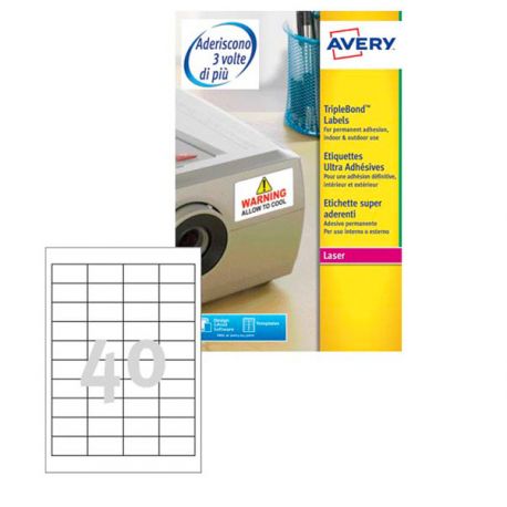 Etichette Avery L6140-20 45,7x25,4 super aderenti