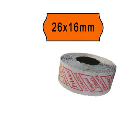 Cf.10 rotoli etich. perm.26x16 arancio Printex