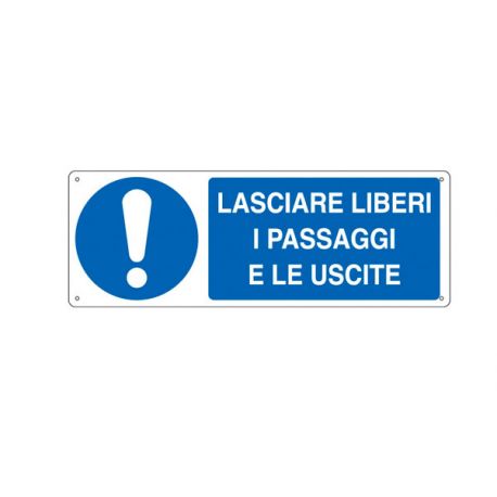 Cartello alluminio 35x13 LASCIARE LIBERI PASSAGGI