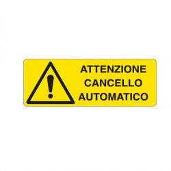 Cartello alluminio 35x13 ATT. CANCELLO AUTOMATICO