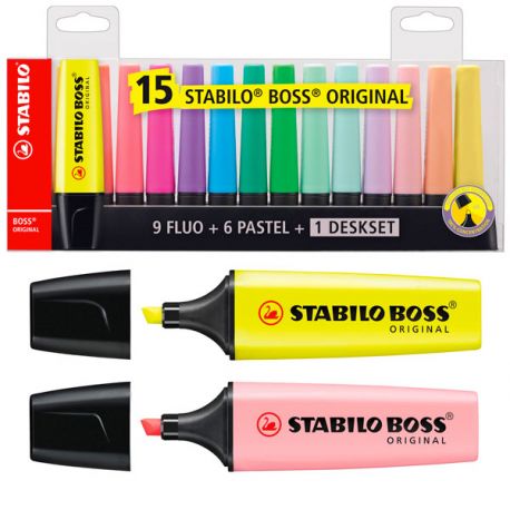 Cf.15pz. Evidenz. Stabilo Boss 9Fluo+6Pastello