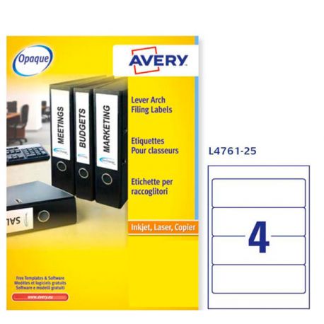 Etichette Avery L4761 192x61 4et/25fg