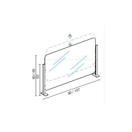 Schermo protettivo 75x65 cm SLIM con basette PT32B8