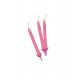 12 CANDELINE C/SUPPORTO H. 8CM ROSA BIG PARTY