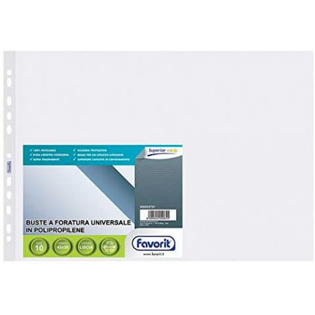 Buste in plastica perforazione universale 42X30H/15 cf.100pz liscie ALBUM