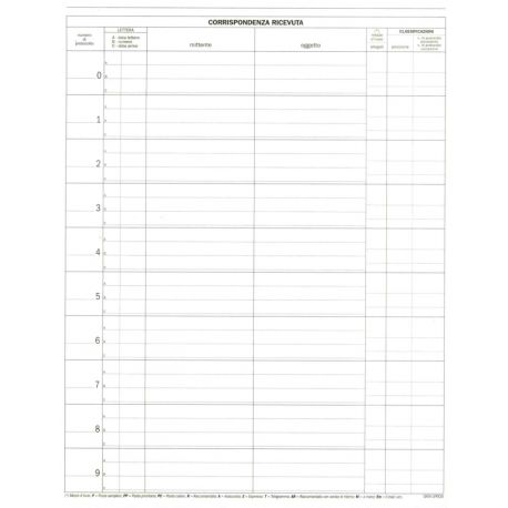 Registro corrispondenza in arrivo/partenza 100fg DU1380L0000