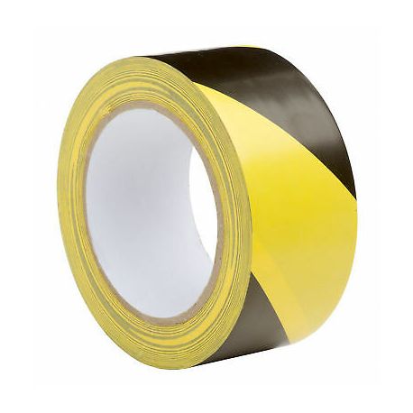 Nastro adesivo 50x25mt PVC segnaletico giallo/nero