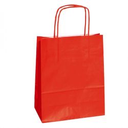 25 SHOPPERS CARTA KRAFT 18X8X24CM TWISTED ROSSO