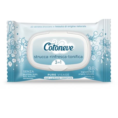 BUSTA DA 20 SALVIETTE STRUCCANTI DETOX COTONEVE