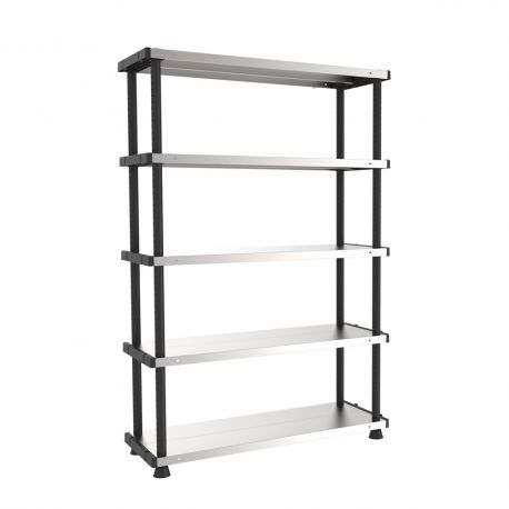 SCAFFALE PPL 5RIP. MET. 119X45X185 GRIGIO/NERO TER