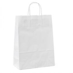 25 SHOPPERS CARTA 14X9X20CM BIANCO NEUTRO CORDINO