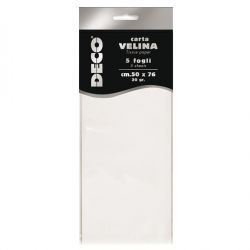 BUSTA 5 FG. VELINA 20GR 50X76CM BIANCO DECO