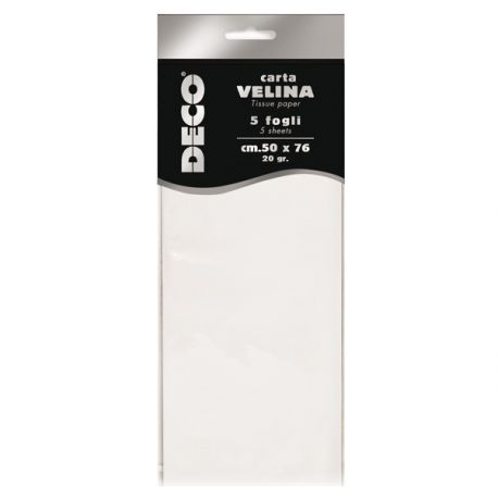 BUSTA 5 FG. VELINA 20GR 50X76CM BIANCO DECO