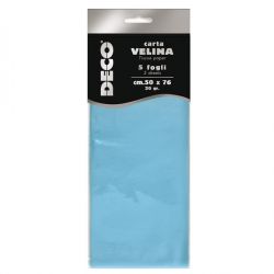 BUSTA 5 FG. VELINA 20GR 50X76CM AZZURRO DECO