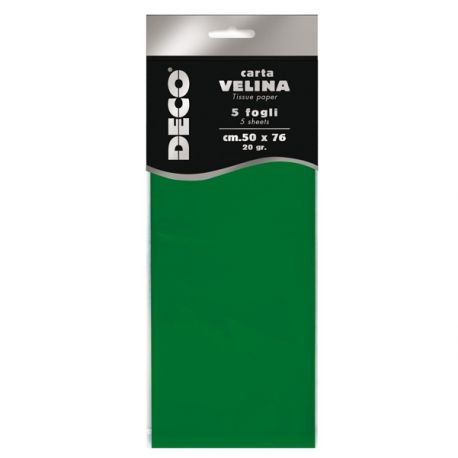 BUSTA 5 FG. VELINA 20GR 50X76CM VERDE CH. DECO