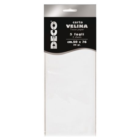 BUSTA 5 FG. VELINA 20GR 50X76CM BIANCO PERL. DECO