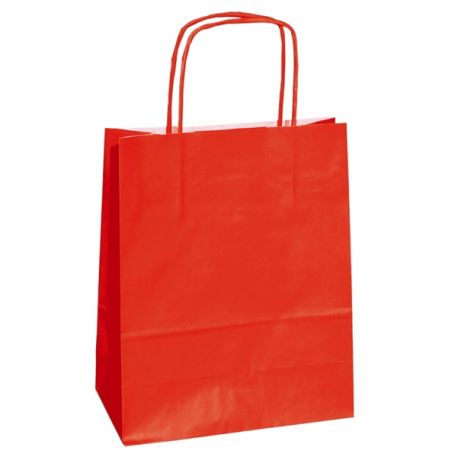 25 SHOPPERS CARTA KRAFT 14X9X20CM TWISTED ROSSO