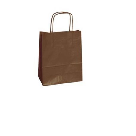 25 SHOPPERS CARTA KRAFT 22X10X29CM TWISTED MARRONE