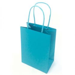 25 SHOPPERS CARTA KRAFT 18X8X24CM TWISTED TURCHESE