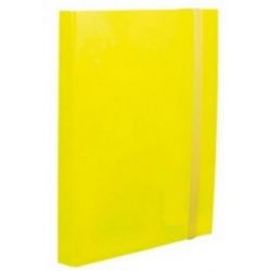 Cartella prespan 3 lembi con elastico dorso 3cm giallo