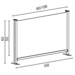 Schermo PROTECTOR S.3 100x50cm 3mm con basette