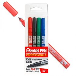 Marker Pentel Pen N50S-C punta conica Kit 4 col.