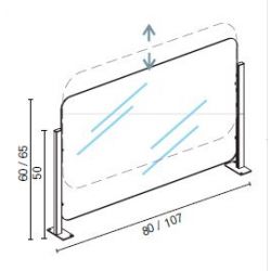 Schermo protettivo 100x60cm SLIM con basette PT32B10