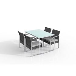 SET PRANZO BILBAO BIANCO/GRIGIO - SET 5 ELEMENTI