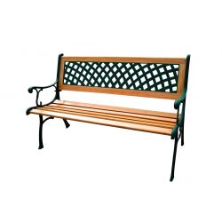 PANCA DA GIARDINO ROMBO L125CM IN GHISA E LEGNO